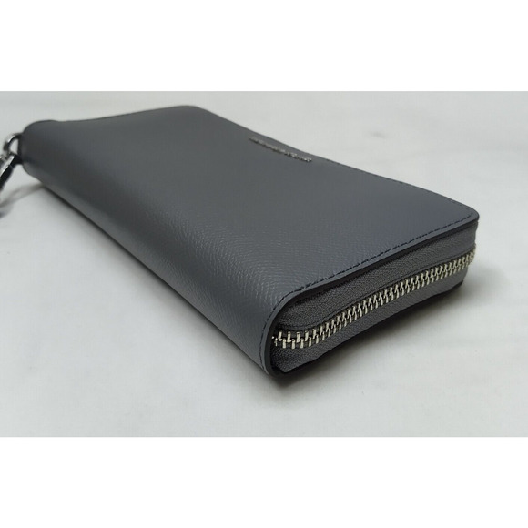 Michael Kors Gray Crossgrain Leather Zip Around Credit Card Wallet - Picture 7 of 16